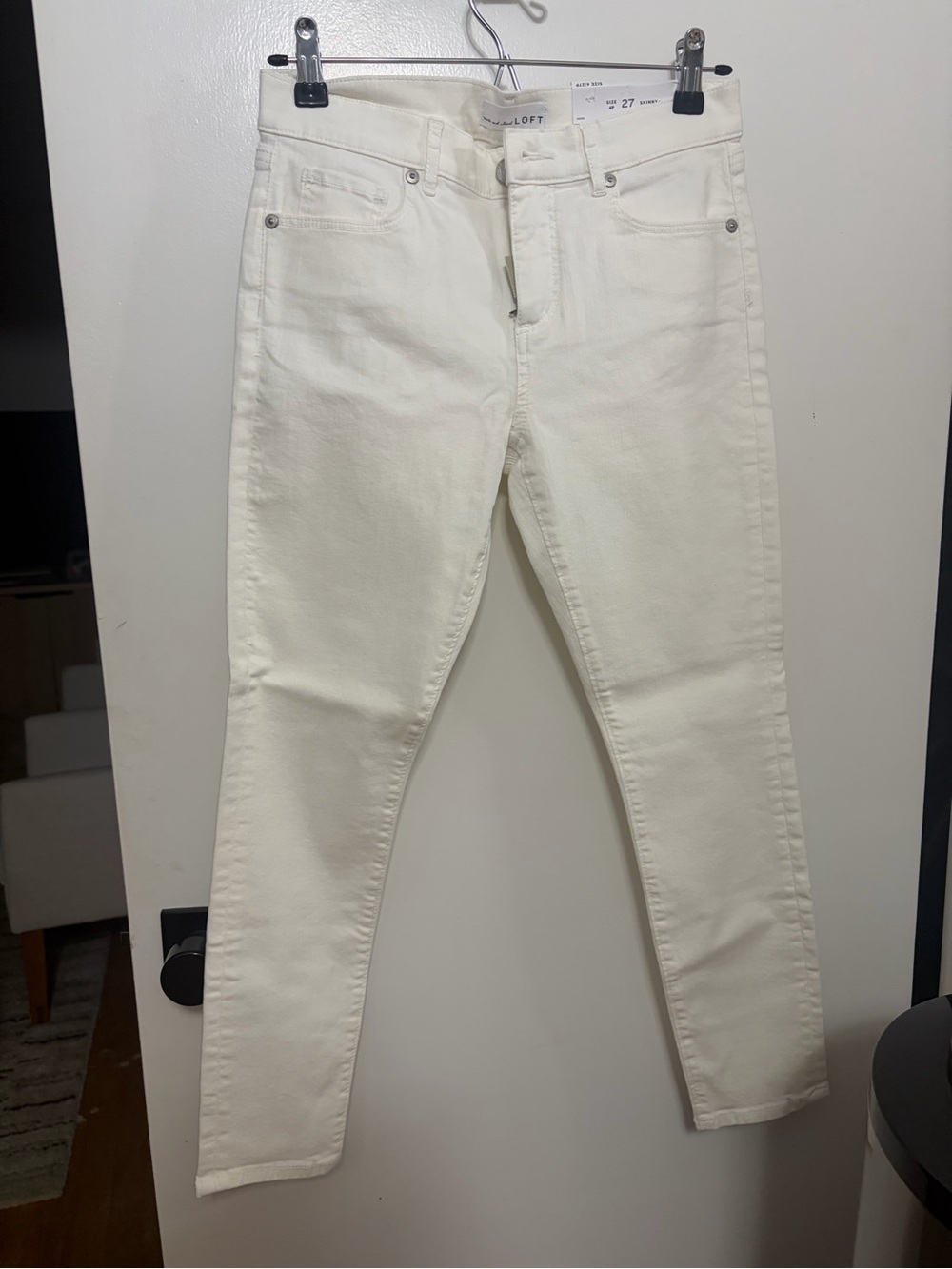 LOFT Women's White Skinny Jeans